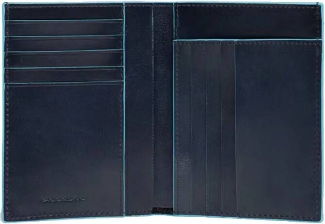 Piquadro Blauwe Square Verticale Portemonnee Blue Heren