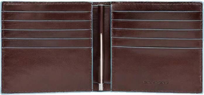 Piquadro Donkerbruine Leren Portemonnee met Dollarclip Brown Heren