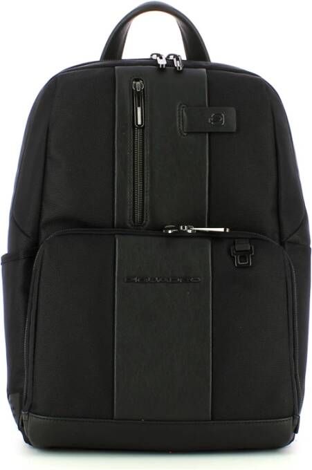 Piquadro Zaino Porta PC Brief 2 14.0 in Tessuto Riciclato Zwart Heren