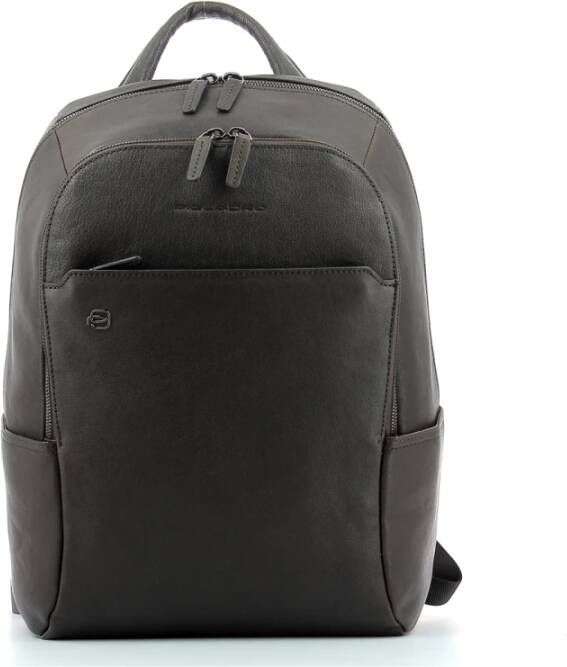 Piquadro Zwart vierkant 14.0 PC iPad -rugzak Bruin Heren