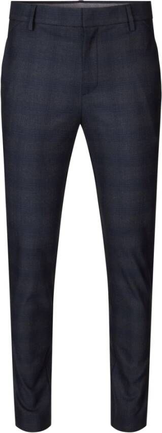 Plain Units Leather Trousers Blue Heren