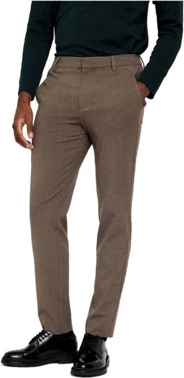 Plain Units Plain Pantalon Klassieke Pasvorm Brown Heren