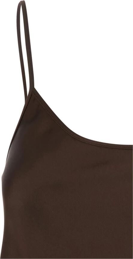 Plain Units Bruine Satijnen Spaghettiband Top Brown Dames - Foto 3