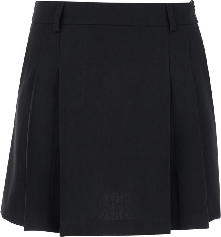 Plain Units Zwarte Minirok met Geplooide Stijl Black Dames