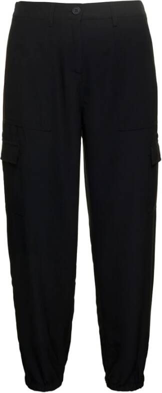 Plain Units Tapered Trousers Zwart Dames