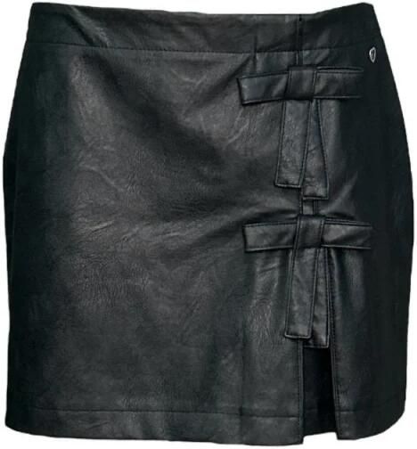 Please Korte rok met decoratieve strikken Black Dames