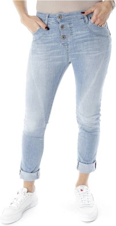 Please Slim-Fit Lichtblauwe Jeans Blauw Dames