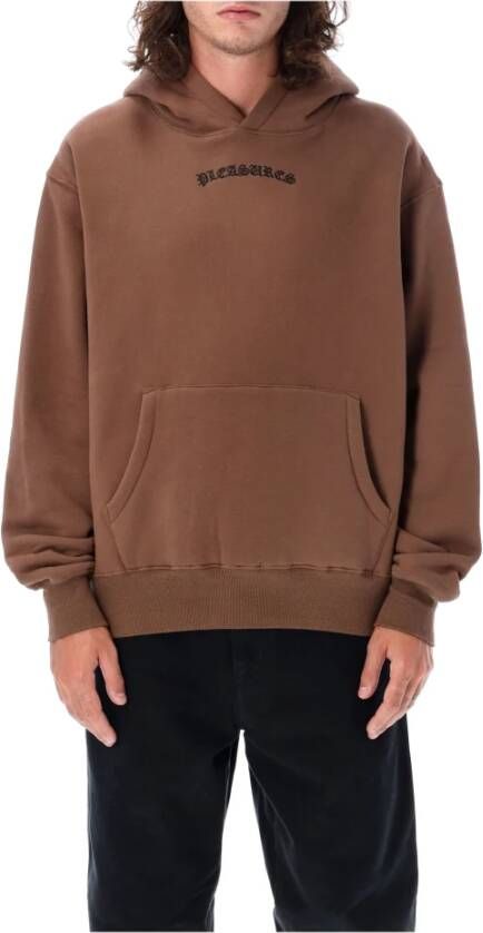 Pleasures Bruine Gebreide Hoodie voor Heren Bruin Heren