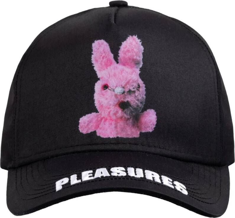 Pleasures Bunny Snapback Pet met Logo Print Zwart Heren