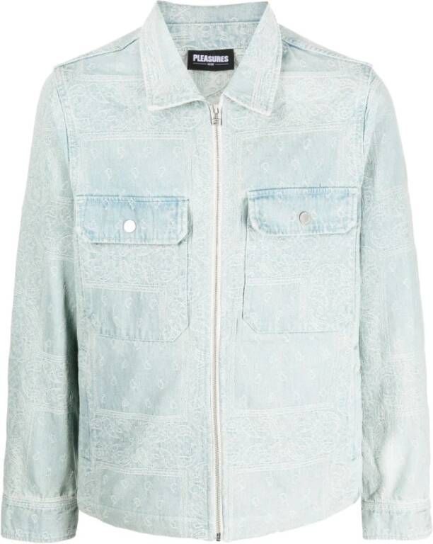 Pleasures Denim Jackets Blauw Heren