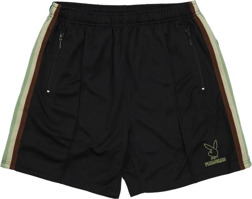 Pleasures Zwarte elastische taille shorts met ritssluiting zakken Black Heren