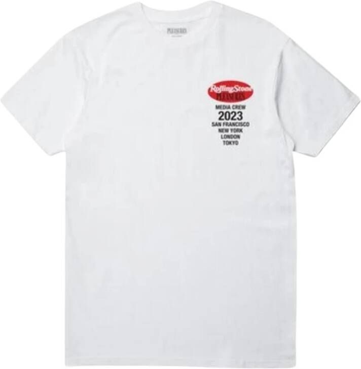 Pleasures Witte Katoenen Rolling Stone T-shirt White Heren