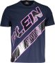 Plein Sport Blauw Katoenen T-Shirt Korte Mouw Ronde Hals Print Logo Blue Heren - Thumbnail 1