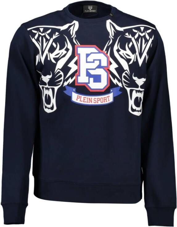 Plein Sport Blauw Contrast Sweatshirt Stijlvol Sportief Uiterlijk Blue Heren