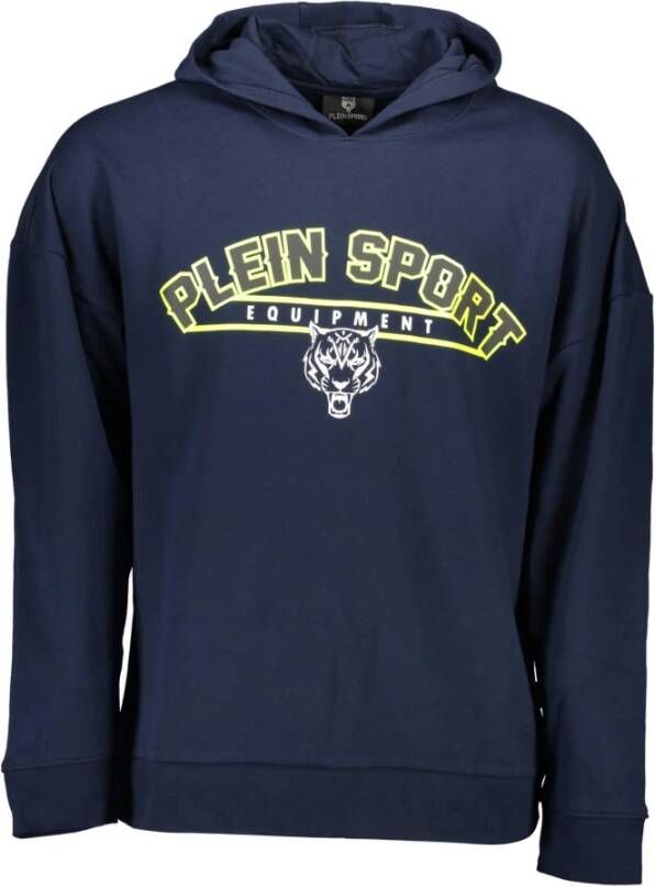 Plein Sport Blauwe Katoenen Hoodie met Print Blue Heren