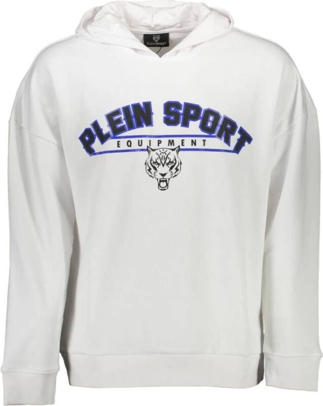 Plein Sport Wit sweatshirt met capuchon en contrasterende accenten White Heren