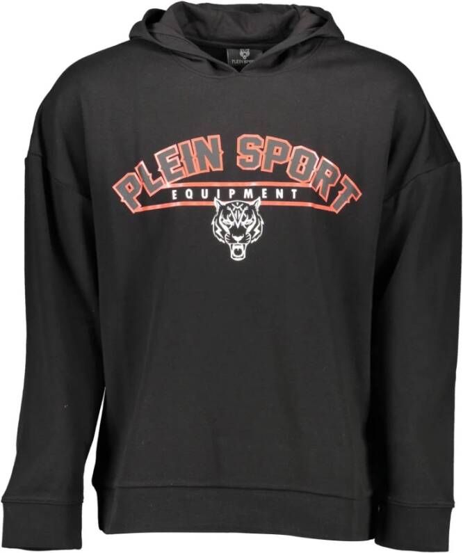 Plein Sport Zwart sweatshirt met capuchon en printdetail Black Heren