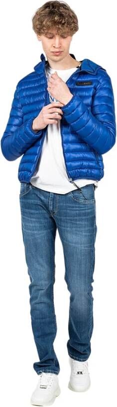 Plein Sport Gewatteerd bomberjack met vaste capuchon Blue Heren