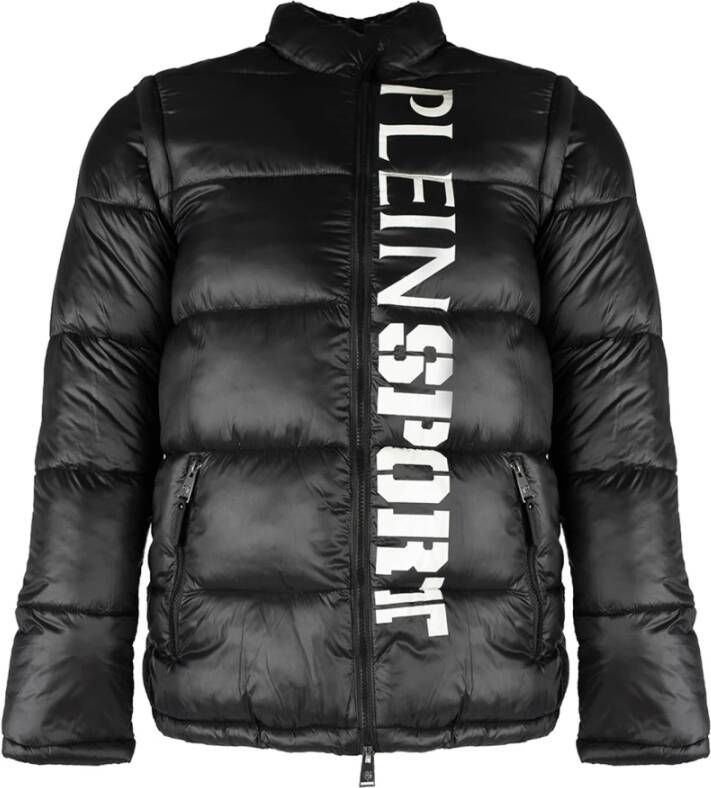 Plein Sport Gewatteerd jack met afneembare mouwen Black Heren - Foto 1