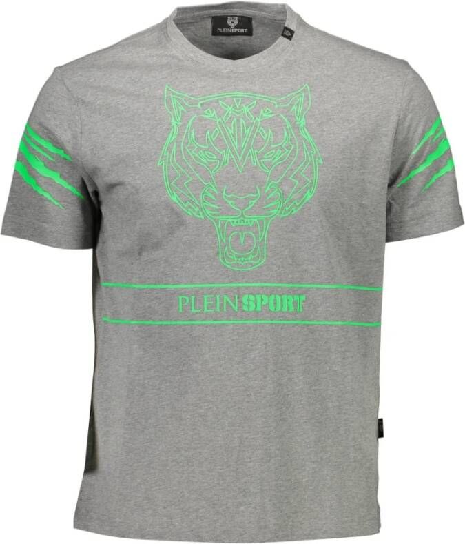 Plein Sport Grijze Katoenen T-Shirt met Print Grijs Heren