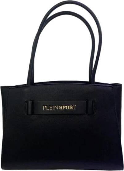 Plein Sport Zwarte Logo Front Tote Tas met 3 Compartimenten Black Dames