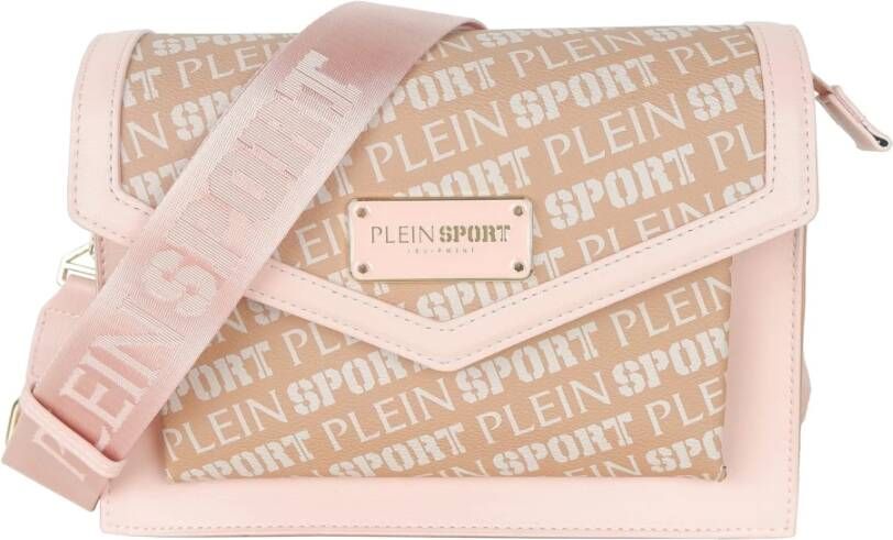 Plein Sport Pastelroze Crossbody Tas met Sleutelhanger Pink Dames