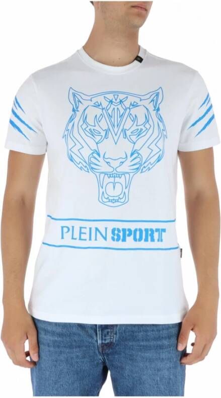 Plein Sport Heren Bedrukt T-shirt White Heren