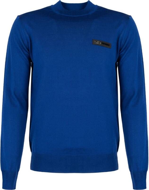 Plein Sport Heren Merinowollen Trui Blauw Heren