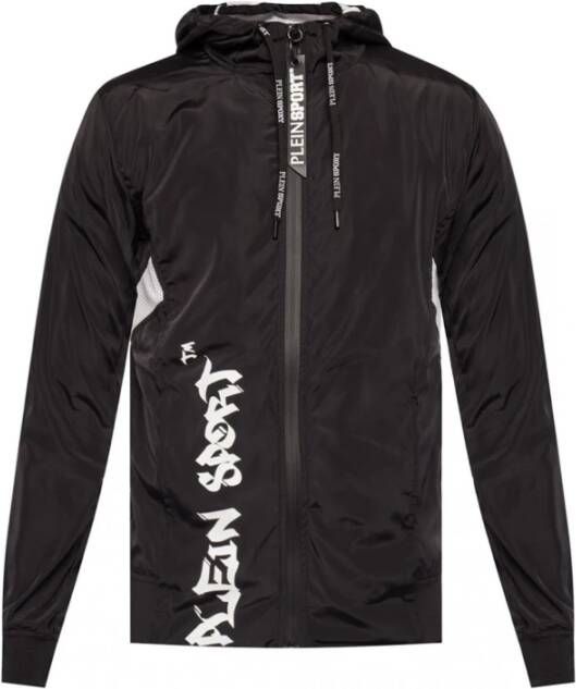 Plein Sport Hoodie sweatjacket graffiti Zwart Heren