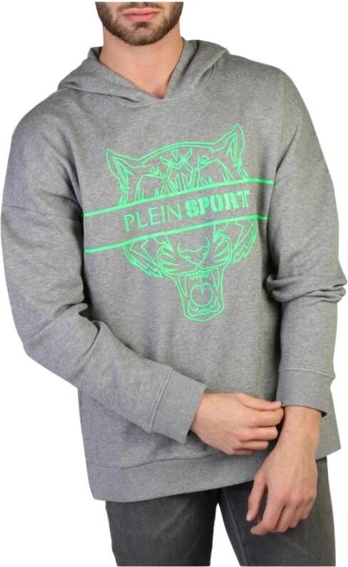Plein Sport Grijs sweatshirt met capuchon en contrastdetails Gray Heren - Foto 2