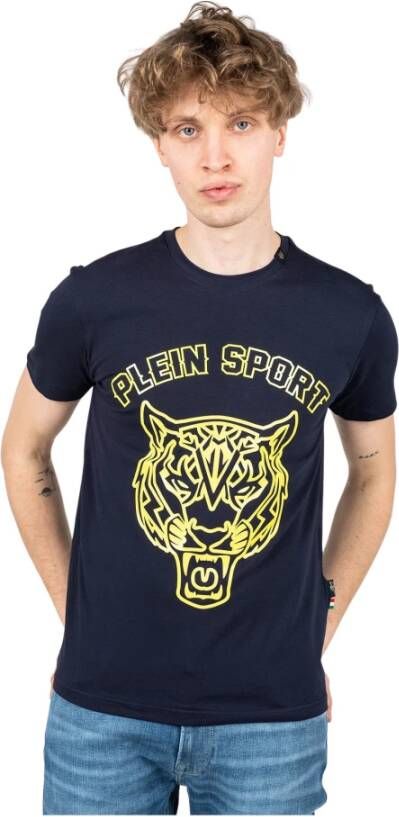 Plein Sport Moderne Heren Klassiek T-shirt Blauw Heren