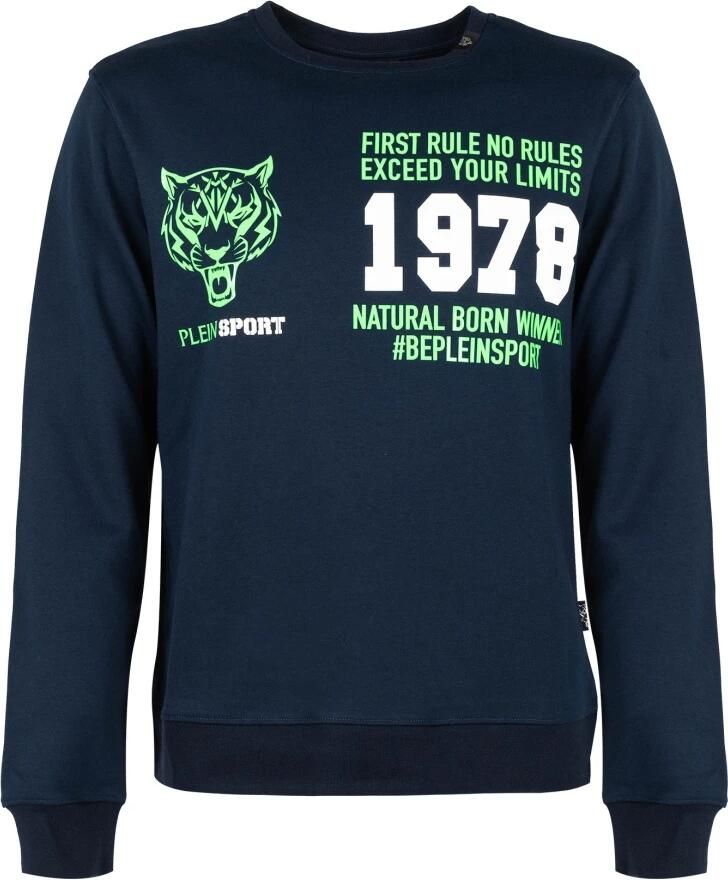 Plein Sport Heren Ronde Hals Sweatshirt Katoen Polyester Blue Heren - Foto 4