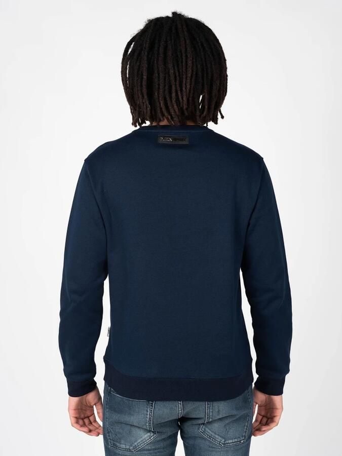 Plein Sport Heren Ronde Hals Sweatshirt Katoen Polyester Blue Heren