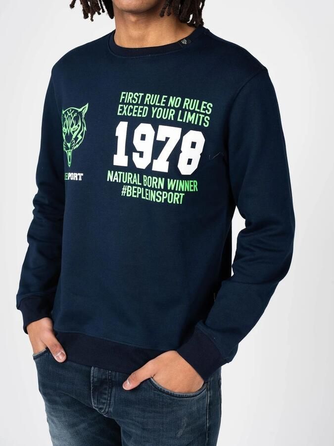 Plein Sport Heren Ronde Hals Sweatshirt Katoen Polyester Blue Heren - Foto 2