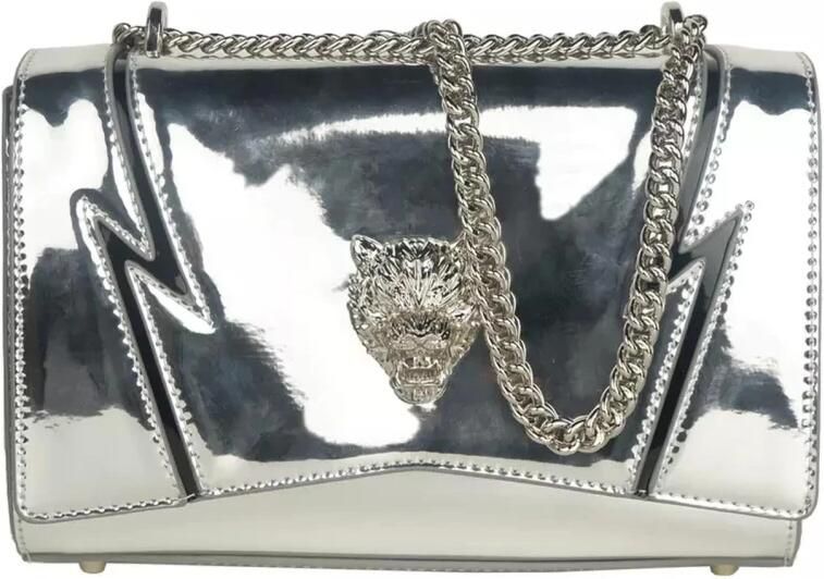 Plein Sport Grijze Crossbody Tas met Ketting Schouderband Gray Dames
