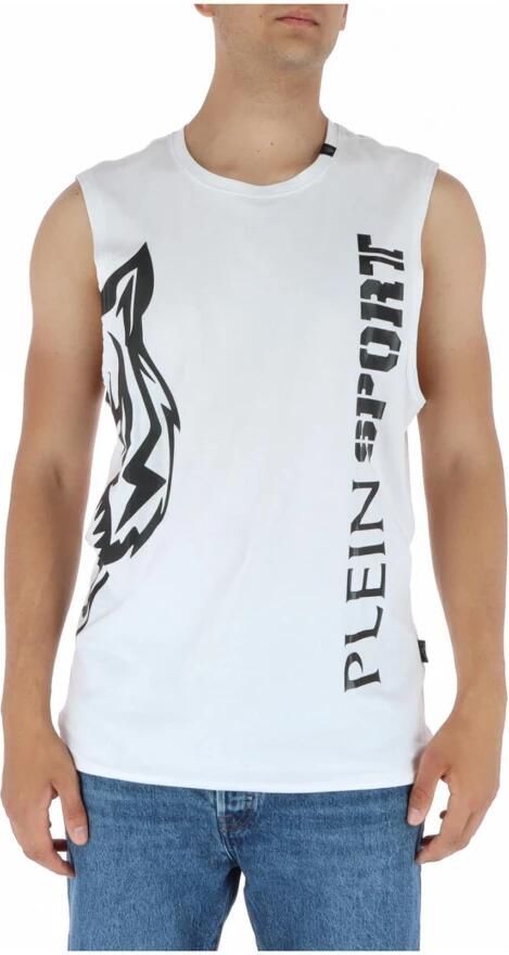 Plein Sport Heren Bedrukte Mouwloze Ondershirt White Heren - Foto 3