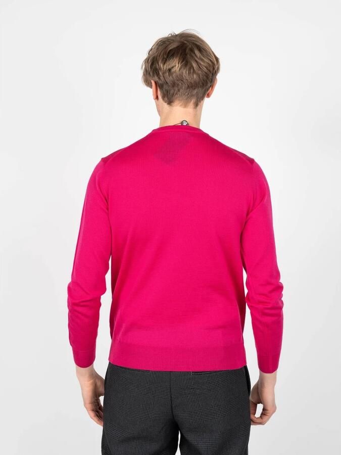 Plein Sport Heren Merinowollen Geribbelde Pullover Pink Heren - Foto 3