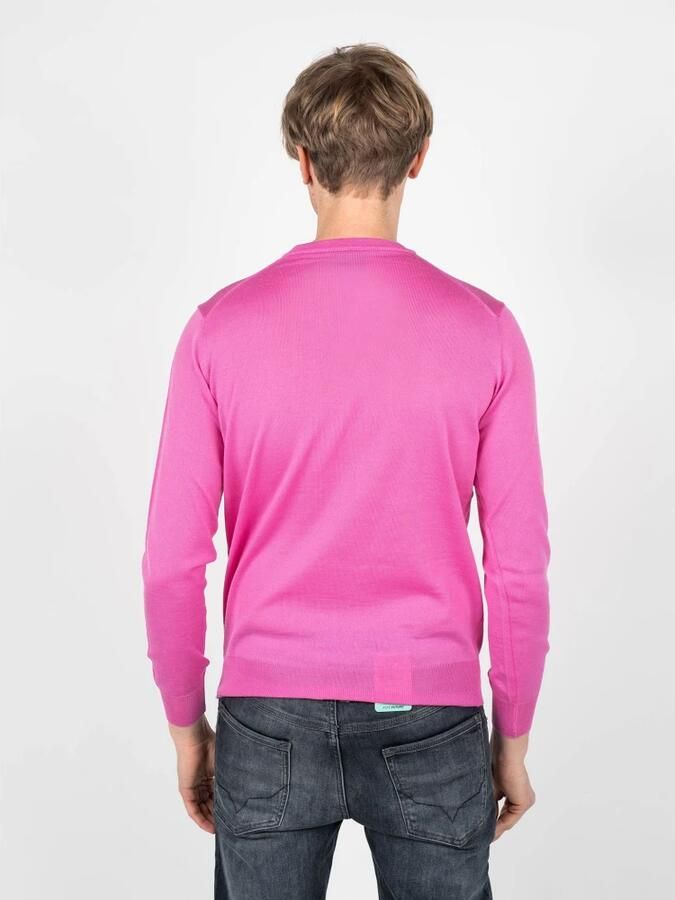 Plein Sport Heren Merinowollen Geribbelde Pullover Pink Heren - Foto 3