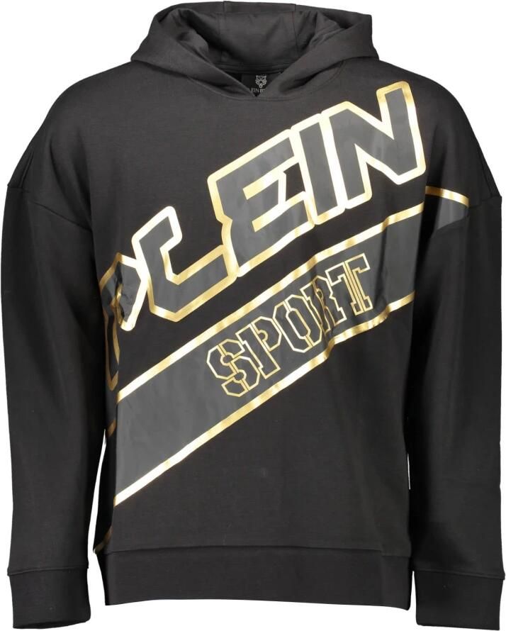 Plein Sport Sportief Hooded Sweatshirt met Handtekeningdetails Black Heren