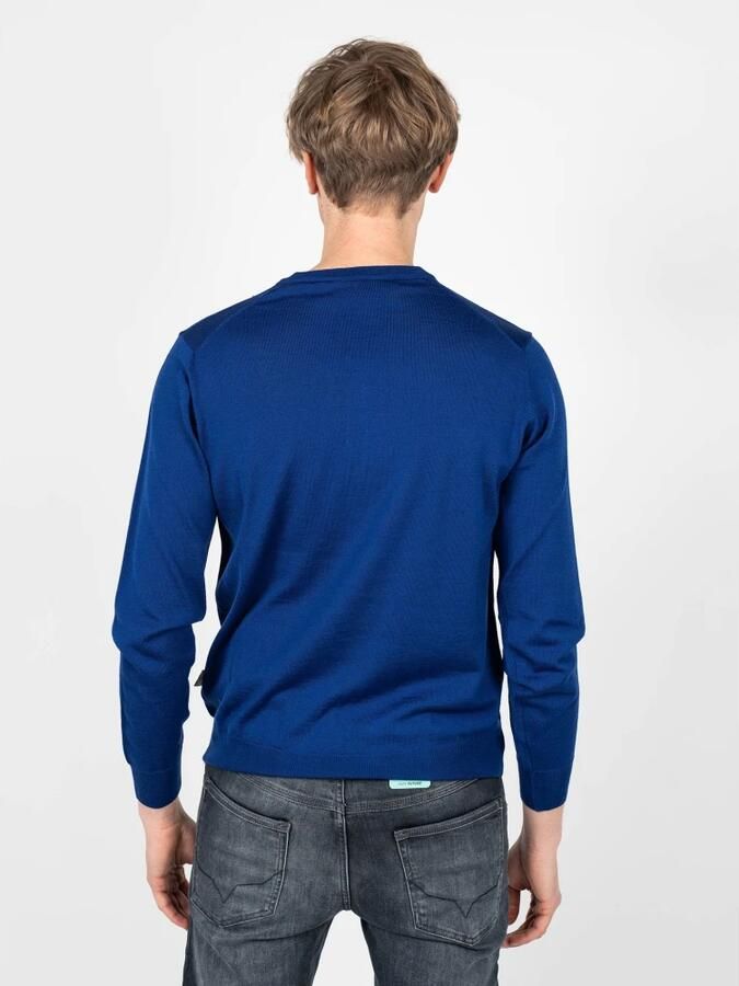 Plein Sport Merinowollen Trui met Ronde Hals Blauw Heren - Foto 3