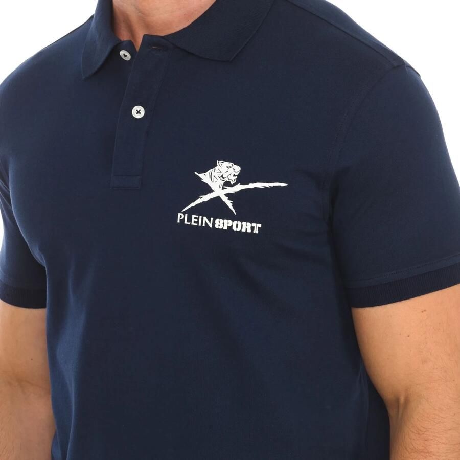 Plein Sport Katoenen poloshirt met korte mouwen Blue Heren