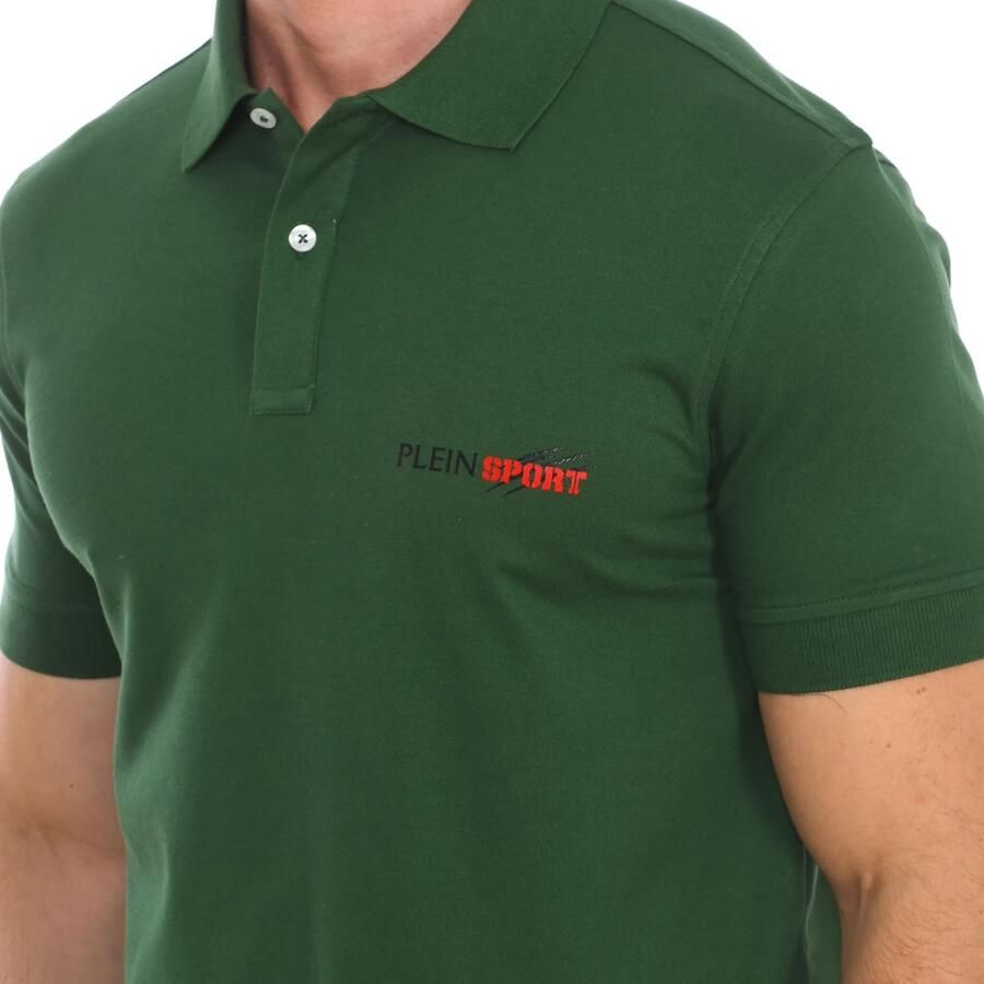 Plein Sport Katoenen poloshirt met korte mouwen Green Heren