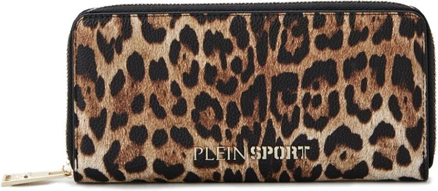 Plein Sport Bruine Logo Rits Portemonnee met Gouden Hardware Brown Dames - Foto 4