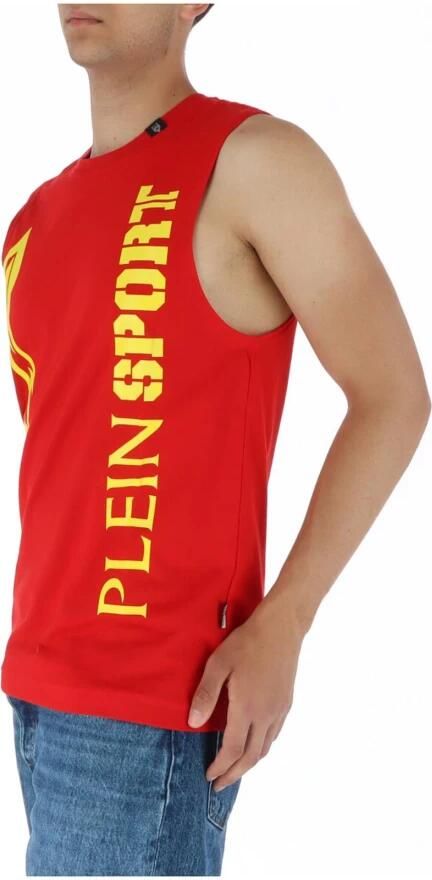 Philipp Plein Sport Top Rood mouwloos shirt grafisch T-shirt