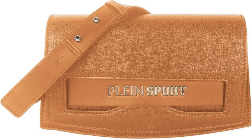 Plein Sport Bruine Faux Leren Crossbody Tas met Zilveren Logo Brown Dames