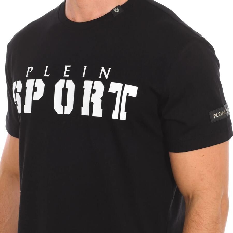 Plein Sport Korte mouwen ronde hals katoenen T-shirt Black Heren