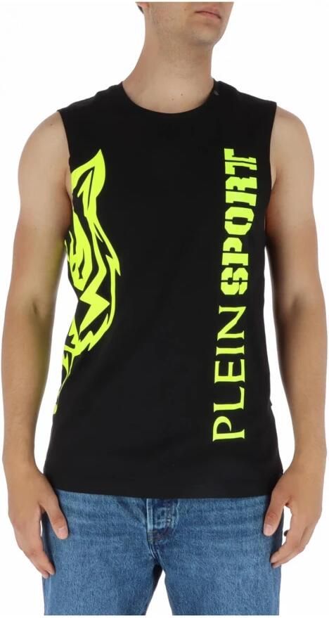 Plein Sport Zwart Print Mouwloos Ondershirt Black Heren - Foto 3