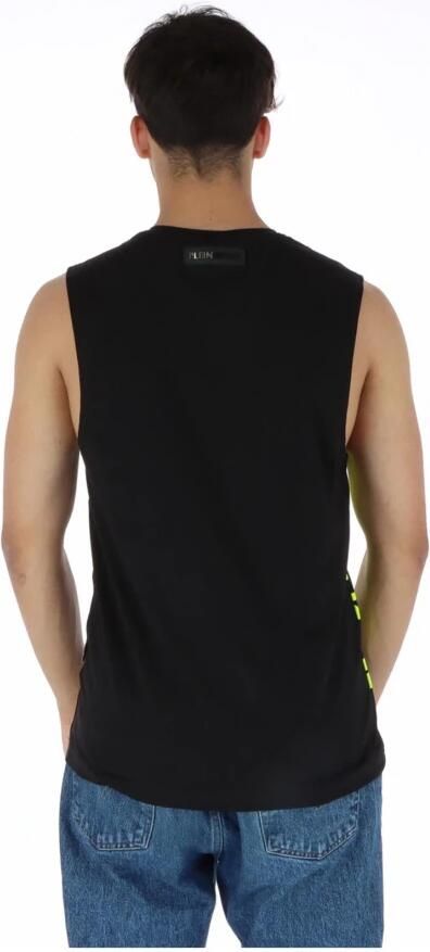 Plein Sport Zwart Print Mouwloos Ondershirt Black Heren