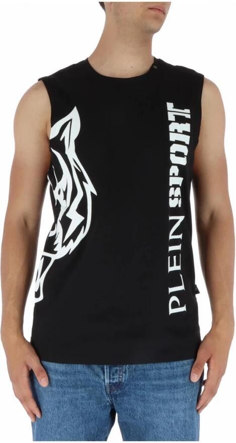 Plein Sport Zwart Print Mouwloos Ondershirt Black Heren - Foto 3