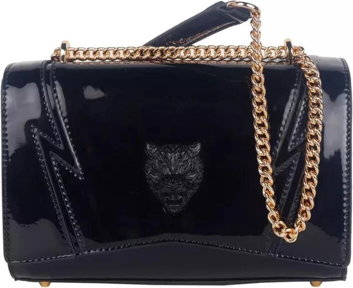 Plein Sport Zwarte Polyethyleen Crossbody Tas Ketting Schouderband Black Dames